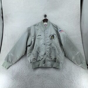 Game Sportswear Jacket Mens XL Gray Satin Bomber Maybrook Sportsmens Club USA